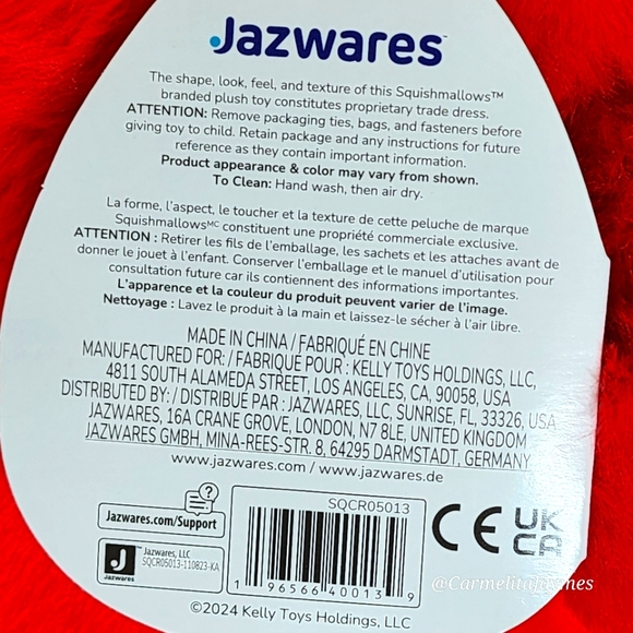 CAZLAN 🐦 Red Cardinal Fuzzamallow Original Squishmallow by Kelly Toy ☆ NWT ☆ - Picture 8 of 8